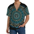 thumbnail image 2 of Picia Mandala Men's Linen Shirts Short Sleeve Cuban Beach Shirts Casual Shirts Button Down Shirt for Men Beach Summer Wedding Shirt-4X-Large, 2 of 7