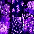 thumbnail image 3 of Solar Flower String Lights, 23ft 50 LED Fairy Lights for Christmas Tree, Garden, Patio, Party Decoration, Purple, 3 of 8