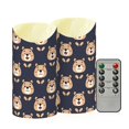 thumbnail image 2 of Happy Bear Pattern Flameless Candles 2 PCS with Remote Realistic Moving Flame LED Tapered Pillar Set for Home Decor, 2 of 7