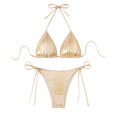 thumbnail image 6 of HAOTAGS Women's Glitter Bikini Set with Adjustable Ties, Bikini Beach Summer Swimwear Shine, 6 of 6