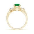 thumbnail image 2 of ANGARA Natural 1.2 ct Emerald and Diamond Twisted Vine Engagement Ring in 14K Yellow Gold for Women (Size-7mm) | May Birthstone, Birthday, Anniversary, Jewelry Gift for Women | Natural Emerald Ring, 2 of 10