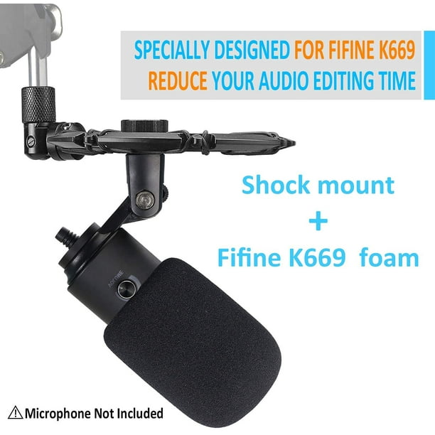  K669 Microphone Boom Arm Mic Stand, Windscreen and