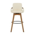thumbnail image 2 of 30 Inches Leatherette Swivel Barstool, Cream and Brown- Saltoro Sherpi, 2 of 5