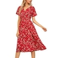 thumbnail image 4 of Luiryar Women Juniors Floral Chiffon Dresses for Women Flowy Homecoming Cocktail Dress Casual Beach Sun Dress, 4 of 7