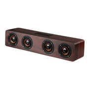 15inch Soundbar Wooden Bluetooth Poweul with 3.5mm Jack Dark brown