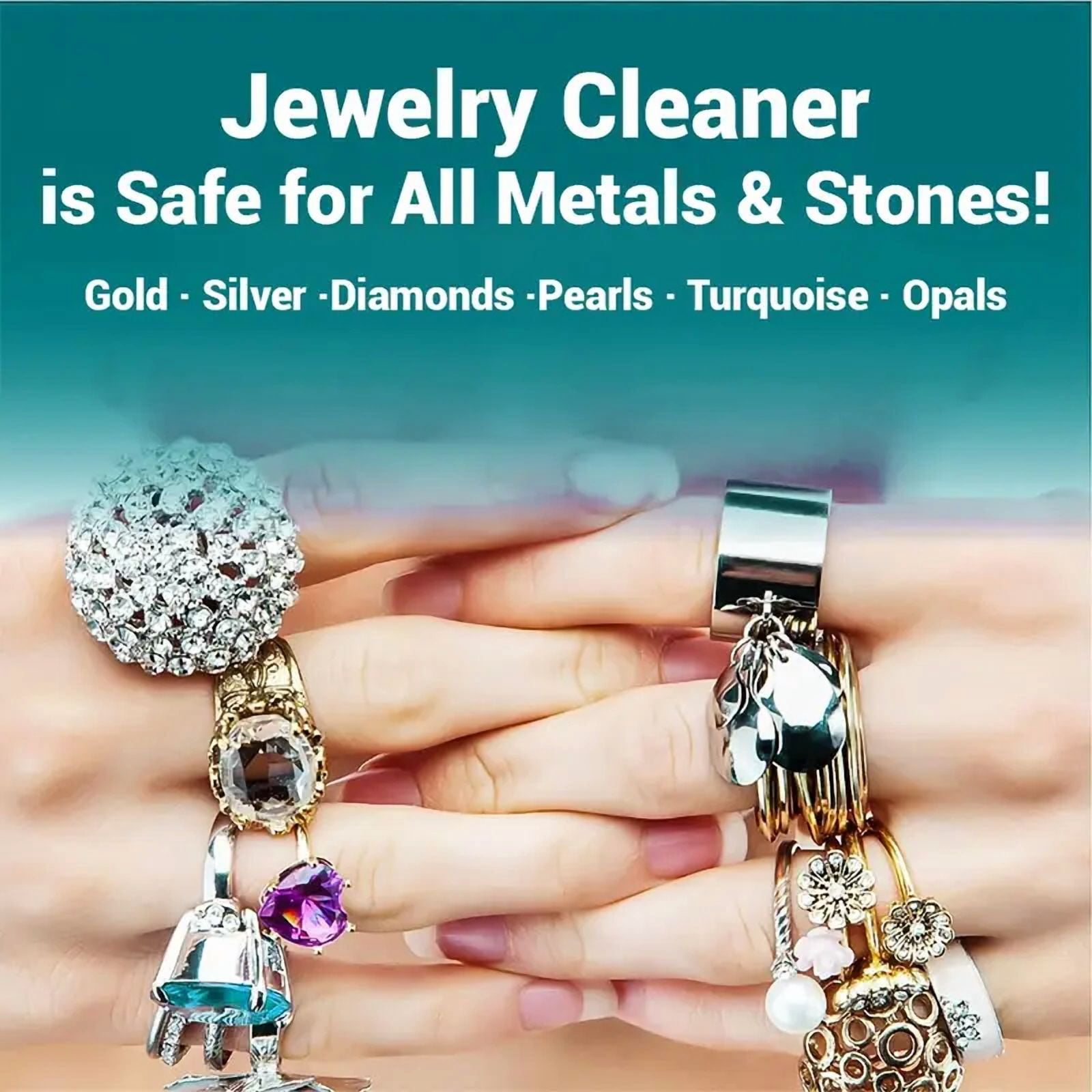 Multi-Purpose Jewelry Cleaning Solution (100ml) — A Safe Cleaning Formula for Gold, Silver, Diamonds, and Pearls; A Universal Stain Remover and Anti-Tarnishing Agent for All Metals and Gemstones