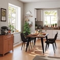 thumbnail image 2 of Homy Casa 63 inch Modern Dining Set, Dining Table with 4 Chairs, Beige Fabric, 2 of 10