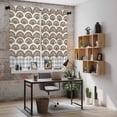 thumbnail image 5 of Brown Pine Leaves Kitchen Curtains 63 Inch Length, Abstract Geometric Gray Plaid Tiers Curtains for Living Room Berdoom Bathroom, Light Filtering Drapes Rod Pocket Window Treatment 2 Panels 42"Wx63"L, 5 of 8