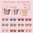 thumbnail image 2 of Colorful 1 Box 24Pcs 12 Colors Butterfly Stitch Marker Cute Crochet Markers Bulk Alloy Enamel Leverback Earrings Hooks Lobster Claw Clasps Colorful Knitting Charms for Jewelry Making DIY Craft Women, 2 of 6
