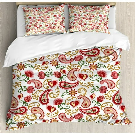 Ambesonne Paisley Indian Style Duvet Cover Set Walmart Com