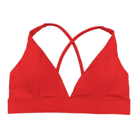 Quealent Inbarely Nursing Bras for Women No Underwire Racerback Seamless Maternity Bralette Plunge Sleep Breastfeeding Bra (Red M)