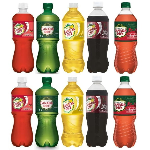Canada Dry Variety Pack, 20 fl oz Bottles, Set of 10 (2 of each flavor)