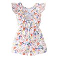 thumbnail image 4 of GYRATEDREAM Girls Rompers Flutter Sleeve Summer One Piece Romper High Waist Short Jumpsuit Pants Toddler to Little Kid, 4 of 7