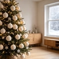 thumbnail image 4 of 15PCS Clearance! Beige Jumbo Ball Shatterproof Christmas Ornament, Velvet Christmas Tree Balls Decorative Hanging Ornaments, Christmas Decorations, 4 of 7