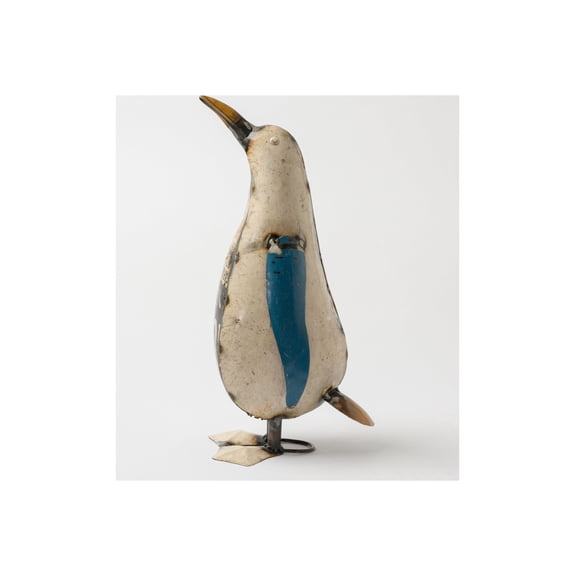 De Kulture Works handcrafted recycled iron penguin decorative collectible figurine showpiece beautify home office holiday décor| ideal for garden balcony terrace decoration, 4.5x7x13 (LWH) inches