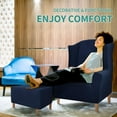 thumbnail image 3 of Yumcute 43-62in Ottoman Cover Latest Jacquard Design High Stretch Folding Storage Footstool protector Rectangle Removable Slipcover Navy, 3 of 13