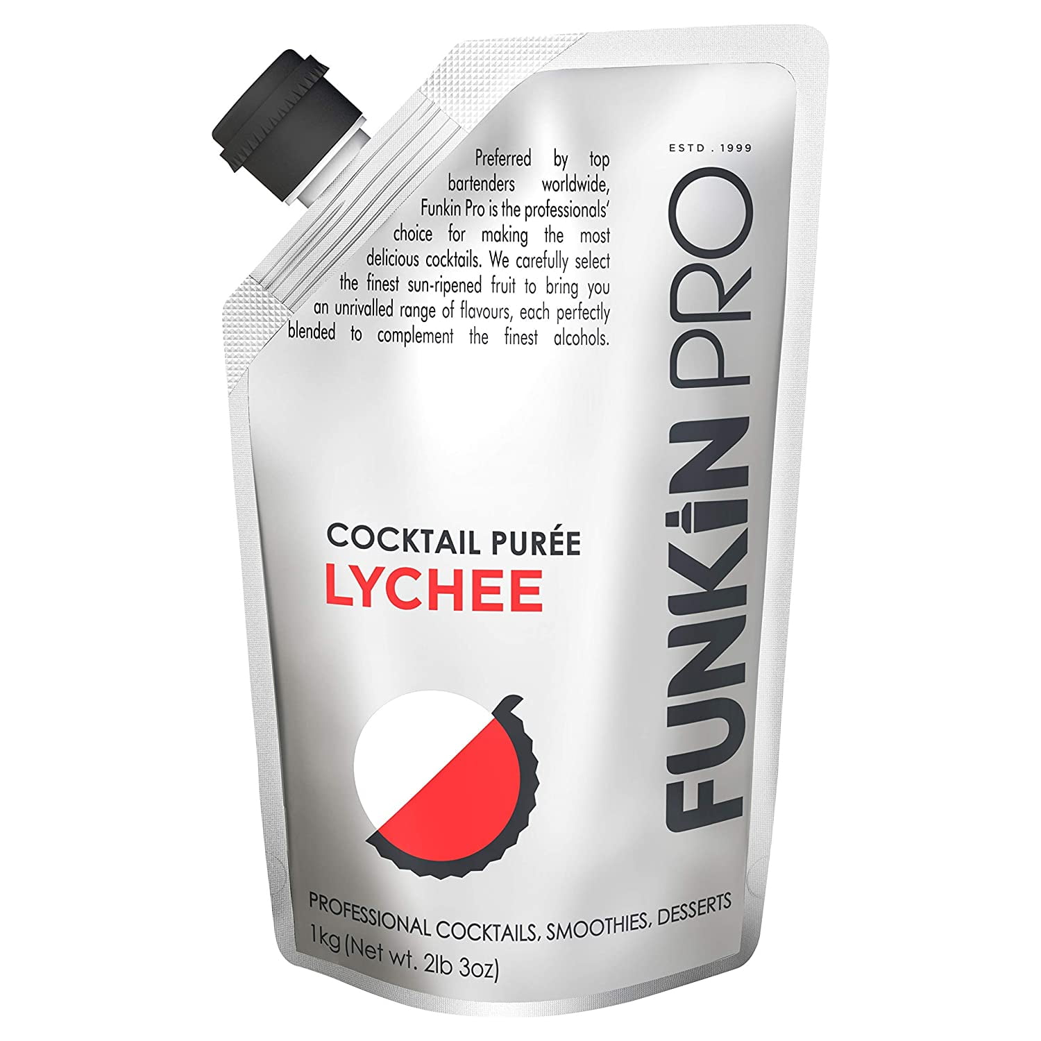 Funkin Lychee Puree | Real Natural Fresh Fruit Mixer for Smoothies, Cocktails, Drinks