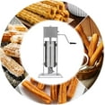 thumbnail image 2 of Manual Churros Maker Machine 5L, Churros & Sausage Filling Machine with 4 Stuffing Nozzles, Vertical Stainless Steel Stuffer for Family and  Use, 2 of 7