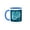 Blue/White, variant on 3drose, Turquoise Metallic Leaves with Deep Teal Blue Frame, 11oz Two-tone Blue Mug