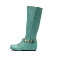 thumbnail image 5 of Viluyesy Womens Tall Boots, Side Zipper Round Toe Wide Calf Fashion Western Knee High Boots Green, 5 of 9
