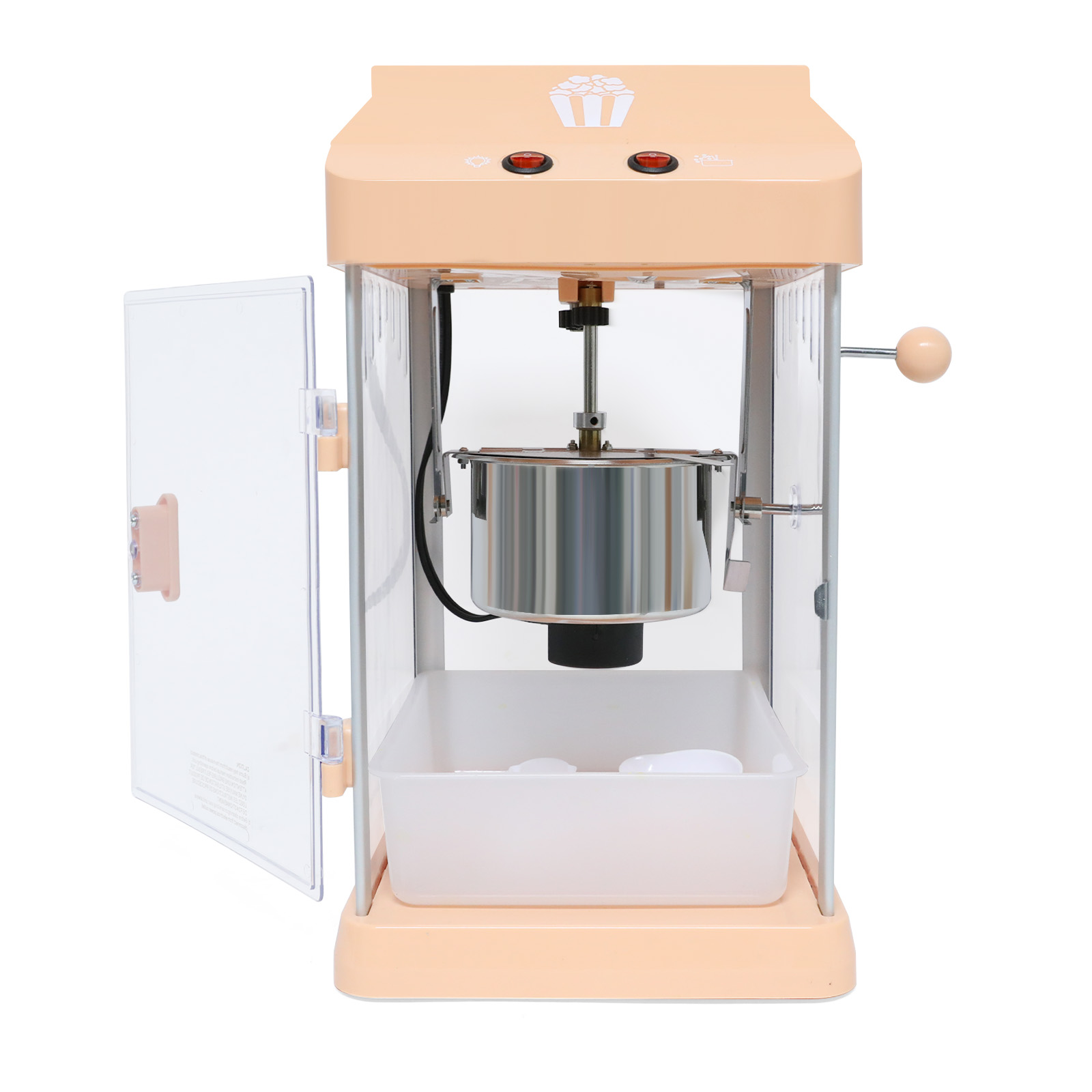 Yoneston 4 oz Countertop Popcorn Machine, 300W Commercial Popcorn Maker with Plexiglass Shield & Warming Light, Produces Fresh Popcorn for Home Movie Nights, Orange