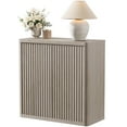 thumbnail image 4 of SICOTAS 34.6" Wide Storage Cabinet, Modern Fluted Sideboard Buffet with 2 Doors, for Kitchen Dining Room, Coffee Bar Console Table with Adjustable Shelf, White Credenza Cabinet, 4 of 11