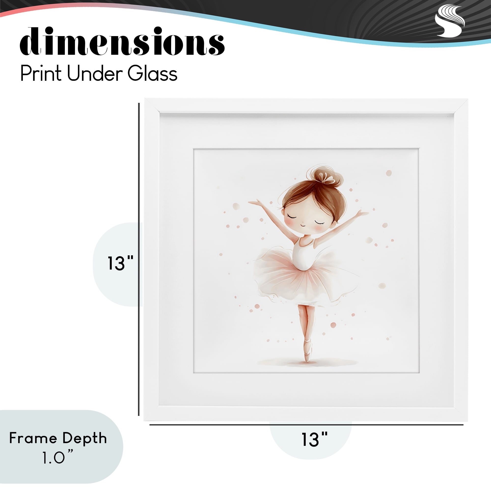 Stupell Industries Delicate Little Ballerina Girl White Framed Print Under Glass, design by Creative Studio