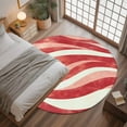 thumbnail image 3 of Red Wave Area Rug, Abstract Washable Large Circle Carpet, Non Slip Round Rug for Living Room/Bedroom/Dining Room/Home Office/Dorm, 3 of 9