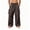 Brown, variant on Mens Wide Leg Cargo Pants- Loose Fit Casual Outdoor Breathable Adjustable Hem Drawstring Elastic Waist Parachute Pants with Multi Pockets Gray Size XL