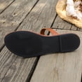 thumbnail image 6 of Narveanno Women's Cross Strappy Leather Flats Sandal Cute Dressy Toe Ring Open Toe Slip on Slide Sandals Brown 8.5, 6 of 7