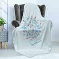 thumbnail image 4 of Christmas Soft Flannel Fleece Blanket, Xmas Themed with an Inspirational Joy to the World Typography Print, Cozy Plush for Indoor and Outdoor Use, 70" x 90", Baby Blue and Multicolor, by Ambesonne, 4 of 5