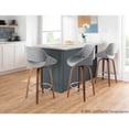 thumbnail image 5 of LumiSource Walnut Wood, Grey Fabric, Chrome Fabrico Counter Stool - Set of 2, 5 of 11