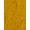 thumbnail image 4 of Daeful Pull Tops Manches Longues Hiver Chaud Pull Dames Tricots Tricotés Pulls Jaune XS, 4 of 6
