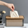 thumbnail image 1 of SSZMDLB Paper Towel Box, Tissue Box, Transparent Paper Towel Storage Box, Household Living Room Decor Box, Vintage Style Tissue Holder for Countertop, 1 of 9