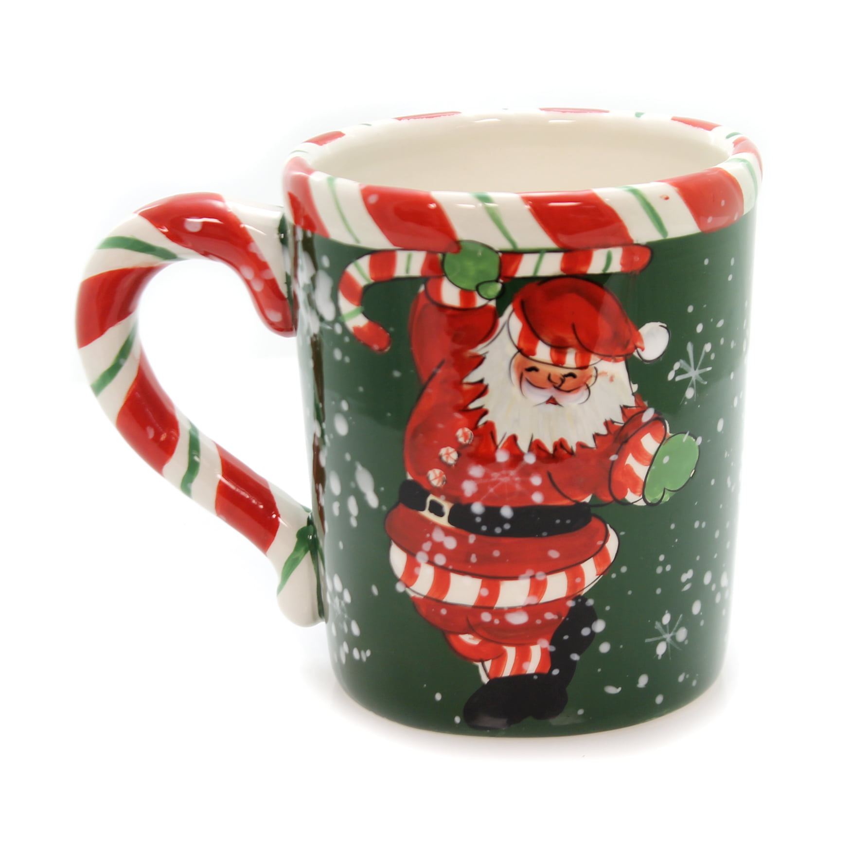 Christmas Ceramic Santa Claus Mug Red Milk Carton Snowflake Farmhouse Creamer