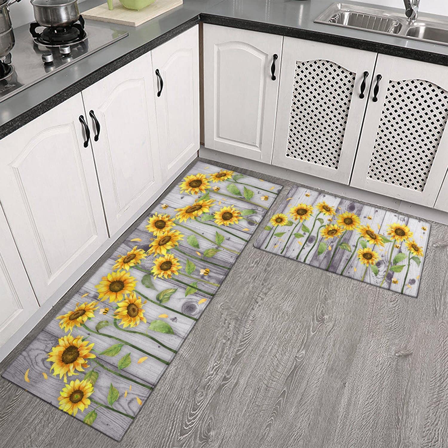 Sunflower Kitchen Rugs and Mats Anti Fatigue, Sunflower Kitchen Mat