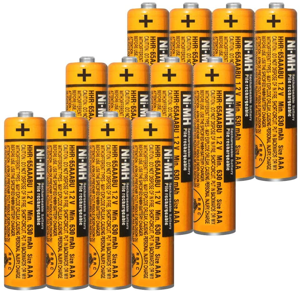 12PCS NI-MH AAA Rechargeable Battery for Panasonic HHR-55AAABU 1.2V Replacement Battery 