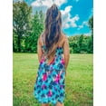 thumbnail image 5 of Aideaone Girls Summer Flowy Dress Spaghetti Straps Sleeveless A Line Printed Casual Sundress 6-12Y, 5 of 6