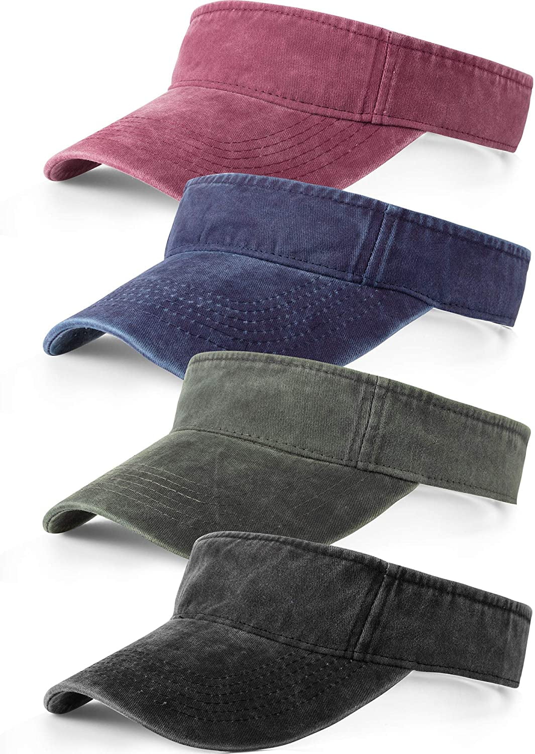 4 Pieces Sun Visor Sun Sports Adjustable Visor Sport Wear Athletic