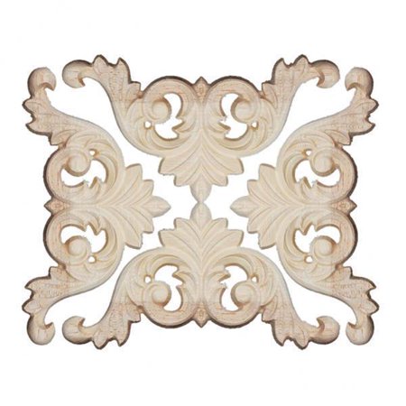 

2x European Carved Engraving Corner Plaques Onlay Bed Door Appliques - #2 13x7cm As Described