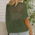 thumbnail image 2 of Womens Y2K Crochet Fishnet Long Sleeve Top Off the Shoulder Jumper Going Out Oversized Knitted Sweater Cover Up Lightweight Baggy Hollow Out Pullover Tops Knitwear, 2 of 6