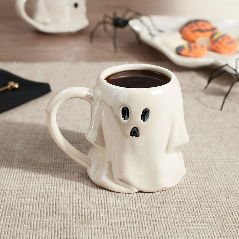 Frosted Ghost Shaped Cup w/ Lid & Straw