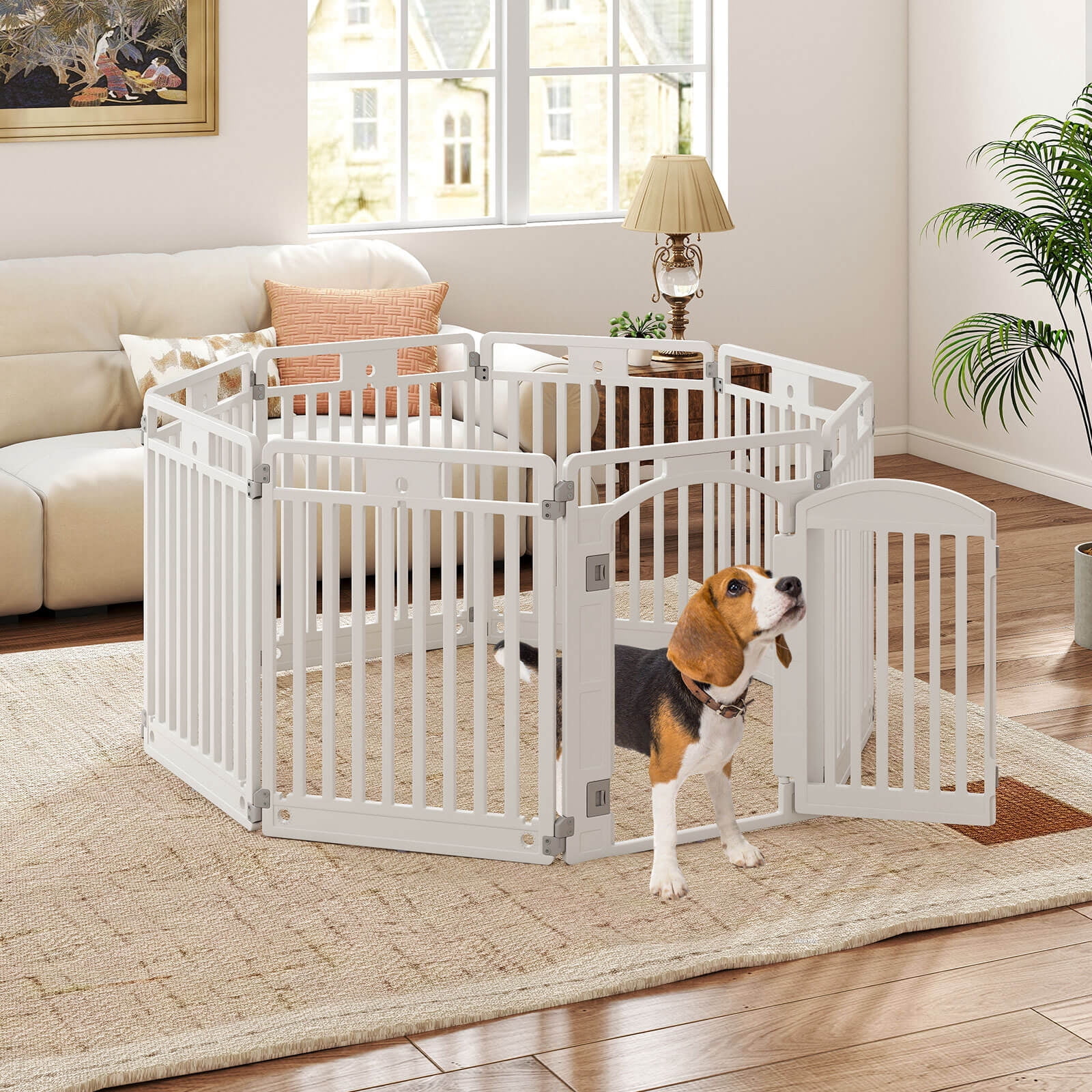 Costway 8-Panel 32” Tall Plastic Dog Panel with Securing Locking