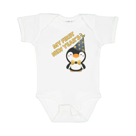 

Inktastic My 1st New Years with Cute Penguin in Blue Hat Gift Baby Boy or Baby Girl Bodysuit
