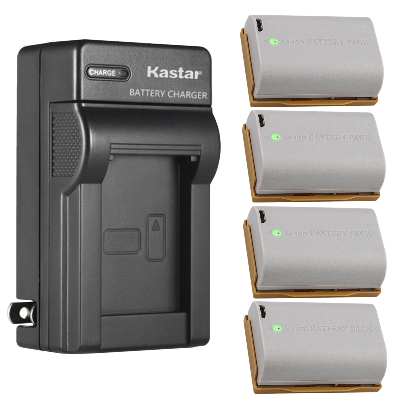 Kastar 4-Pack Battery and AC Wall Charger Replacement for Blackmagic Design Pocket Cinema Camera 4K Blackmagic Design Pocket Cinema Camera 6K Blackmagic Design Pocket Cinema Camera 6K Pro