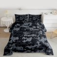thumbnail image 2 of Feelyou Modern Fashion Camo Full Size Comforter Sets for Teens, Chic Camouflage Bedding Comforter Set, Grey Square Abstract Reversible Bedding Sets, Ultra Soft Bedroom Decor, 3-Piece, 2 of 8