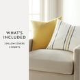 thumbnail image 3 of Noble Linens 2-Pack Decor Throw Pillows Mustard Yarn-Dyed Framed Stripe and Solid, 3 of 4