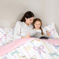 thumbnail image 4 of Homewish Colorful Bowtie Girl 7 Pieces Bedding Comforter Set,Geometric Stripes Full Bedding Set Lightweight,Polka Dots Fitted Sheet Flat Sheet,Microfiber Bedroom Decor,Reversible, 4 of 8