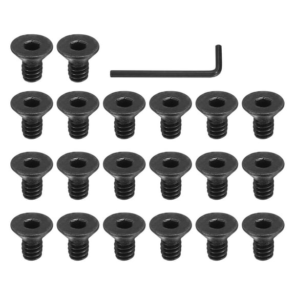 3/16-24 x 3/8 Inch Flat Head Socket Cap Screws Hex Socket Drive Machine Screws UNC Coarse Full Thread Black 20 Pcs