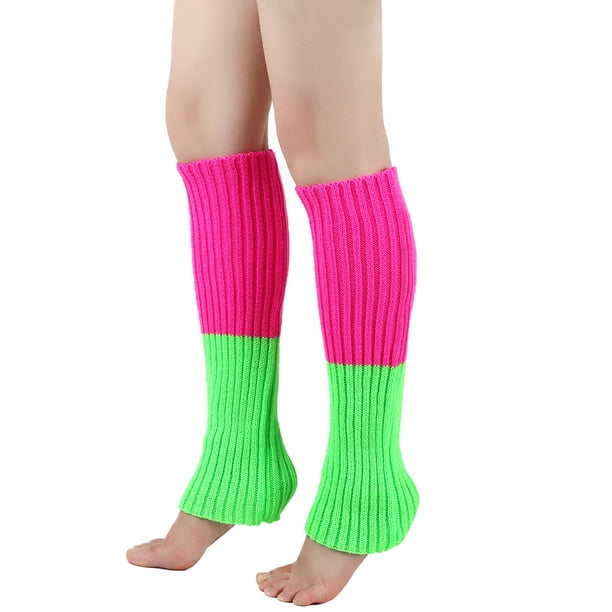 Nvzi 2 pares de calentadores de piernas para mujer, calentadores de piernas tejidos con puños elásticos antideslizantes, moda Y2K para fiestas, deportes, yoga, ballet, baile, color G